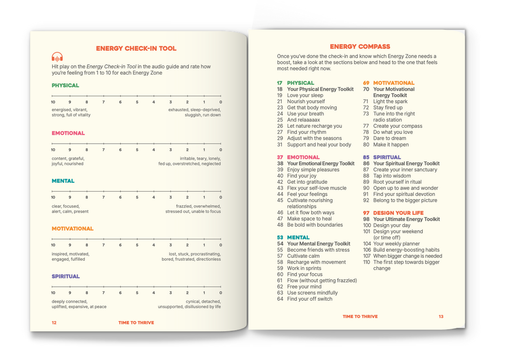Time to Thrive - your toolkit to more energy, less stress and a life that feels good - journal + audio guide