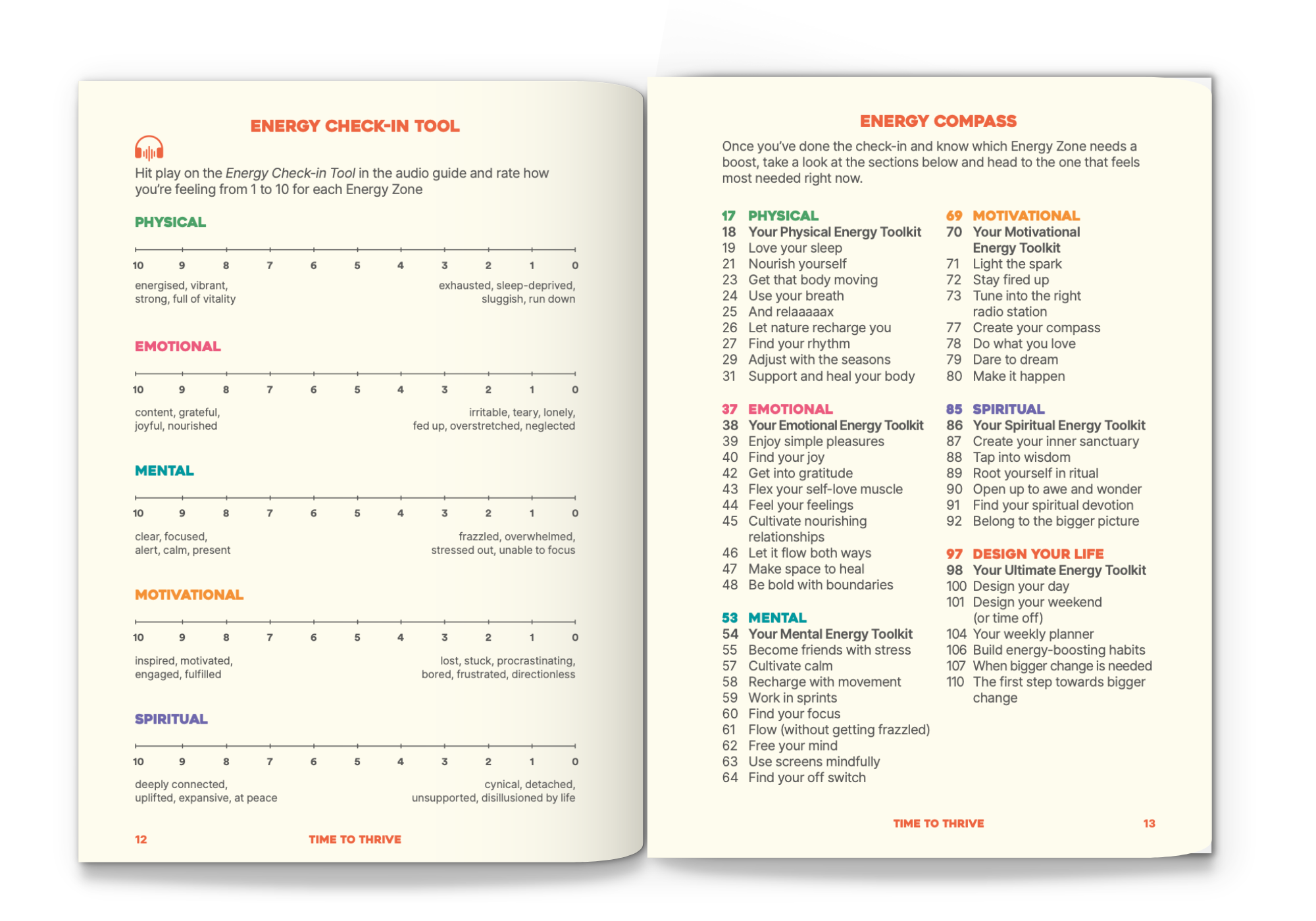 Time to Thrive - your toolkit to more energy, less stress and a life that feels good - journal + audio guide